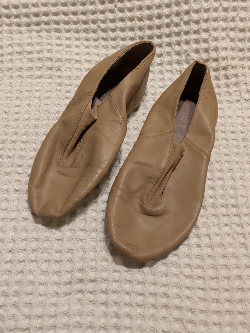 Bloch Neutral Leather Slip-On Flats - Beige